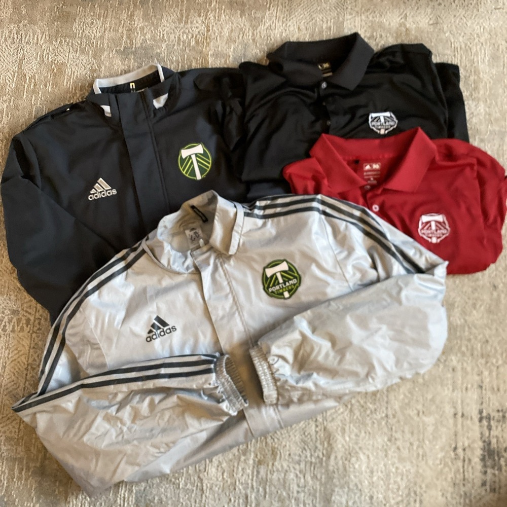 Lot Of Adidas Timber Gear Jacket Polo MLS Red Black Grey EXCELLENT SHAPE XL